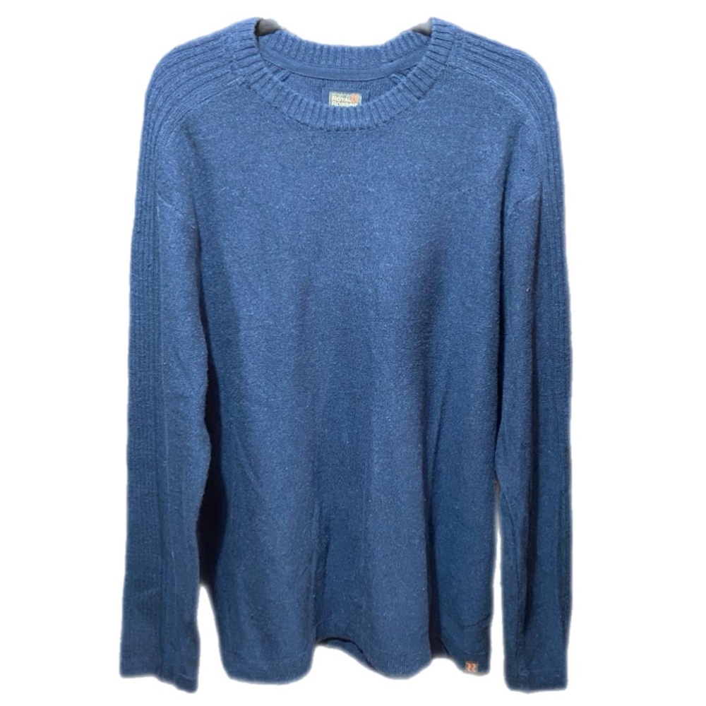 Royal Robbins Blue Knit Wool Sweater Crew Neck Pullover Fitted Preppy Outdoor 2X